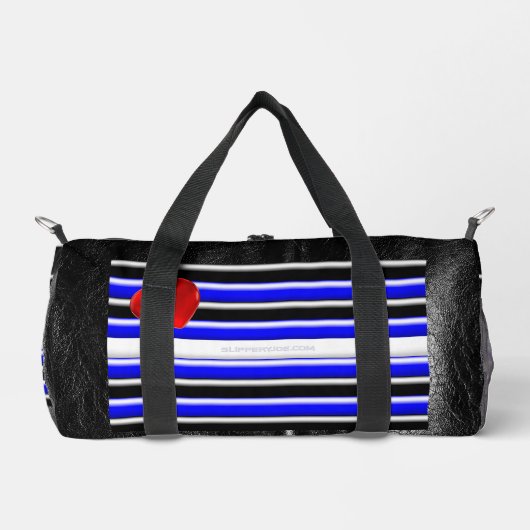 SlipperyJoeのゲイレザープライドフラグ黒王室のb ダッフルバッグ (正面)