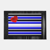 SlipperyJoeのゲイレザープライドフラグ黒王室のb ドアマット (正面)