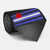 SlipperyJoeのゲイレザープライドフラグ黒王室のb ネクタイ (ロール)