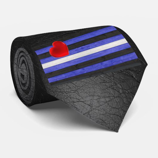 SlipperyJoeのゲイレザープライドフラグ黒王室のb ネクタイ (ロール)