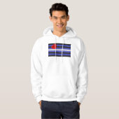 SlipperyJoeのゲイレザープライドフラグ黒王室のb パーカ (正面フル)