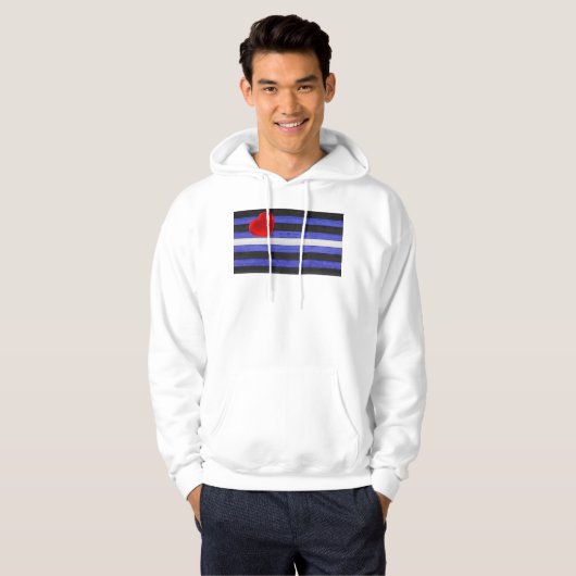 SlipperyJoeのゲイレザープライドフラグ黒王室のb パーカ (正面フル)