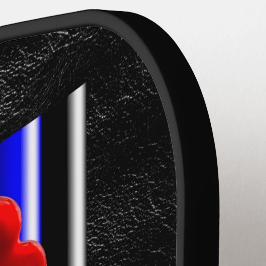 SlipperyJoeのゲイレザープライドフラグ黒王室のb ピックルボールラケット (左詳細)