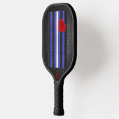 SlipperyJoeのゲイレザープライドフラグ黒王室のb ピックルボールラケット (左)