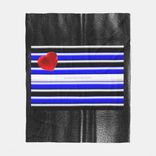 SlipperyJoeのゲイレザープライドフラグ黒王室のb フリースブランケット (正面)