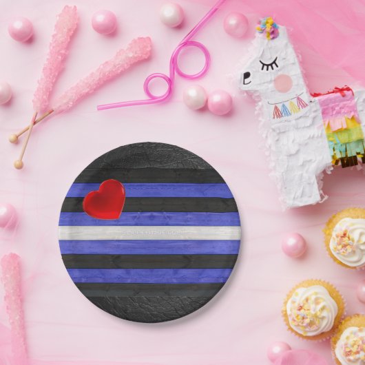 SlipperyJoeのゲイレザープライドフラグ黒王室のb ペーパープレート (パーティー)