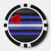 SlipperyJoeのゲイレザープライドフラグ黒王室のb ポーカーチップ (正面)