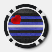 SlipperyJoeのゲイレザープライドフラグ黒王室のb ポーカーチップ (裏面)