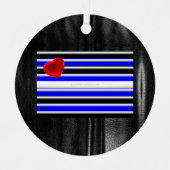 SlipperyJoeのゲイレザープライドフラグ黒王室のb メタルオーナメント (正面)