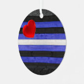 SlipperyJoeのゲイレザープライドフラグ黒王室のb メタルオーナメント (正面左)