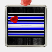 SlipperyJoeのゲイレザープライドフラグ黒王室のb メタルオーナメント (正面)