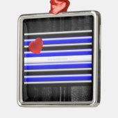 SlipperyJoeのゲイレザープライドフラグ黒王室のb メタルオーナメント (左)