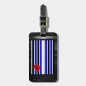SlipperyJoeのゲイレザープライドフラグ黒王室のb ラゲッジタグ (正面縦)