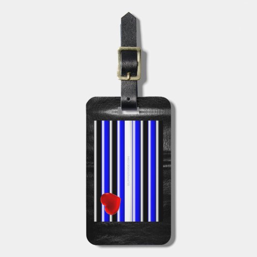 SlipperyJoeのゲイレザープライドフラグ黒王室のb ラゲッジタグ (正面縦)