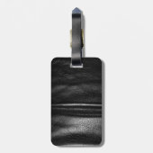 SlipperyJoeのゲイレザープライドフラグ黒王室のb ラゲッジタグ (裏面縦)