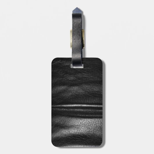 SlipperyJoeのゲイレザープライドフラグ黒王室のb ラゲッジタグ (裏面縦)