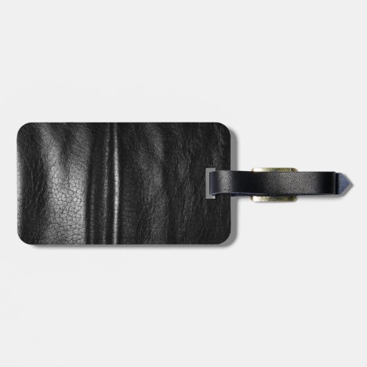 SlipperyJoeのゲイレザープライドフラグ黒王室のb ラゲッジタグ (裏面横)