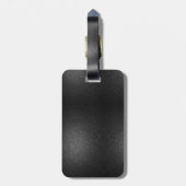 SlipperyJoeのゲイレザープライドフラグ黒王室のb ラゲッジタグ (裏面縦)