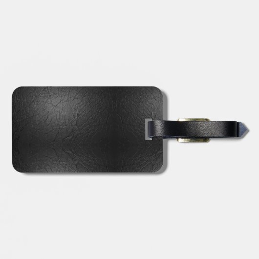 SlipperyJoeのゲイレザープライドフラグ黒王室のb ラゲッジタグ (裏面横)