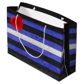 SlipperyJoeのゲイレザープライドフラグ黒王室のb ラージペーパーバッグ (裏面アングル)