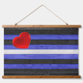 SlipperyJoeのゲイレザープライドフラグ黒王室のb 吊り下げ型タペストリー (正面)