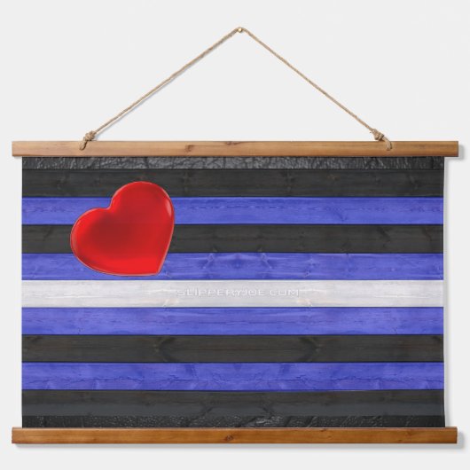 SlipperyJoeのゲイレザープライドフラグ黒王室のb 吊り下げ型タペストリー (正面)