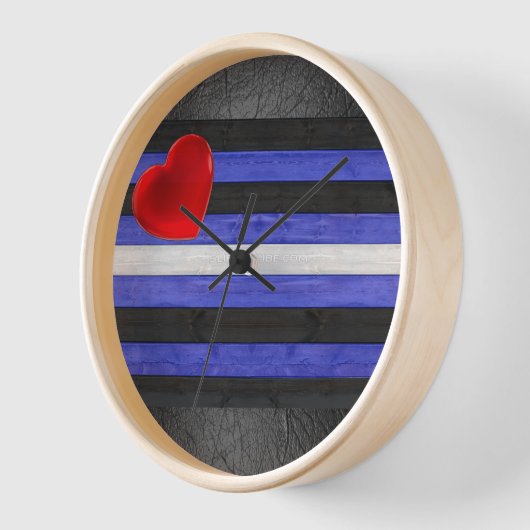 SlipperyJoeのゲイレザープライドフラグ黒王室のb 壁時計 (傾斜)