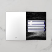 SlipperyJoeのゲイレザープライドフラグ黒王室のb 箔グリーティングカード (外側レイダウン)