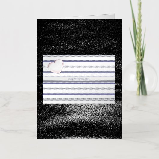 SlipperyJoeのゲイレザープライドフラグ黒王室のb 箔グリーティングカード (正面)