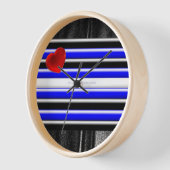 SlipperyJoeのゲイレザープライドフラッグギフト黒r 壁時計 (傾斜)