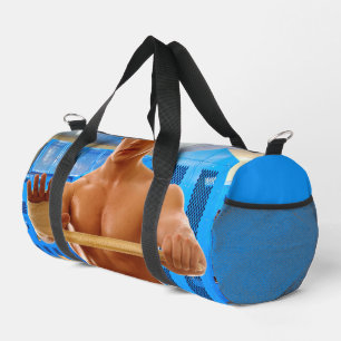 SlipperyJoeのシャツなし筋肉男の腹筋胸デザインTシャツ ダッフルバッグ