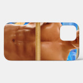 SlipperyJoeのシャツなし筋肉男の腹筋胸元 Case-Mate iPhoneケース (裏面 (横))