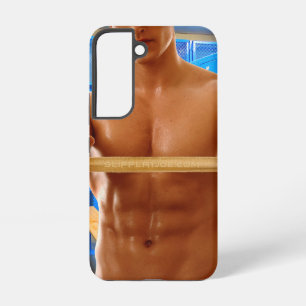 SlipperyJoeのシャツなし筋肉男の腹筋胸元 Samsung Galaxy S22ケース