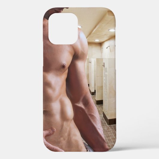 SlipperyJoeのシャツなし筋肉質な男性のトルソー シックスパック Case-Mate iPhoneケース (裏面)