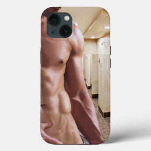 SlipperyJoeのシャツなし筋肉質な男性のトルソー シックスパック iPhone 13ケース