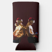 SlipperyJoeのシャツのない男性のバックツーバッククリスマス スリム缶クーラー (裏面)