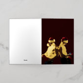 SlipperyJoeのシャツのない男性のバックツーバッククリスマス 箔シーズンカード (外側レイダウン)