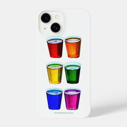 SlipperyJoeのショットグラス液体プライドカラーセル iPhoneケース (裏面)