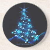 SlipperyJoeのスタイライズされた輝くクリスマスツリーの群れ コースター (正面)