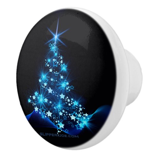SlipperyJoeのスタイライズされた輝くクリスマスツリーの群れ セラミックノブ (右)