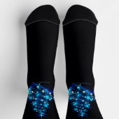 SlipperyJoeのスタイライズされた輝くクリスマスツリーの群れ ソックス (上部)