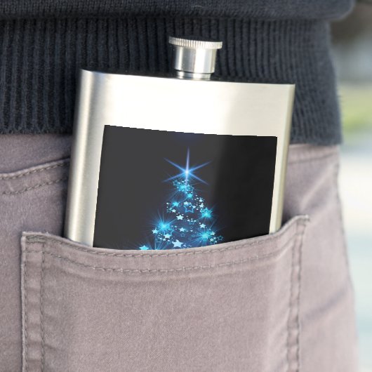 SlipperyJoeのスタイライズされた輝くクリスマスツリーの群れ フラスク (インサイチュ)
