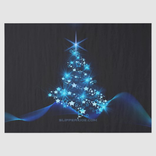 SlipperyJoeのスタイライズされた輝くクリスマスツリーの群れ 薄葉紙 (正面)