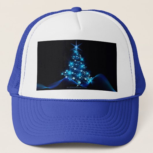 SlipperyJoeのスタイライズされた輝くクリスマスツリー隊 キャップ (正面)