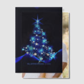 SlipperyJoeのスタイライズされた輝くクリスマスツリー隊 ベラム紙招待状 (オフセット (カップル))