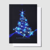 SlipperyJoeのスタイライズされた輝くクリスマスツリー隊 ベラム紙招待状 (オフセット)