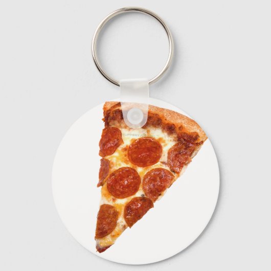 SlipperyJoeのスライスしたピザペパローニチーズデリカリ キーホルダー (正面)