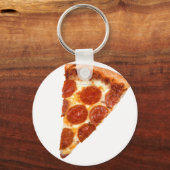 SlipperyJoeのスライスしたピザペパローニチーズデリカリ キーホルダー (正面)
