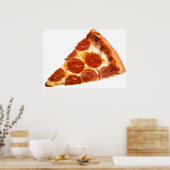 SlipperyJoeのスライスしたピザペパローニチーズデリカリ ポスター (キッチン)