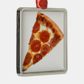 SlipperyJoeのスライスしたピザペパローニチーズデリカリ メタルオーナメント (右)